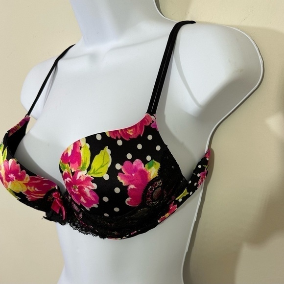 Victoria Secret sz 34 C push up bra in a tropical print Hardly worn. - Picture 2 of 10